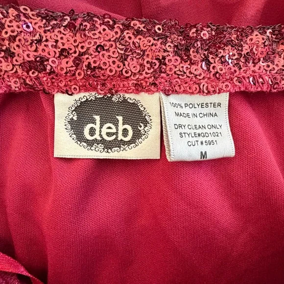 Vintage Formal Dress high low burgundy strapless size M prom - Picture 2 of 11